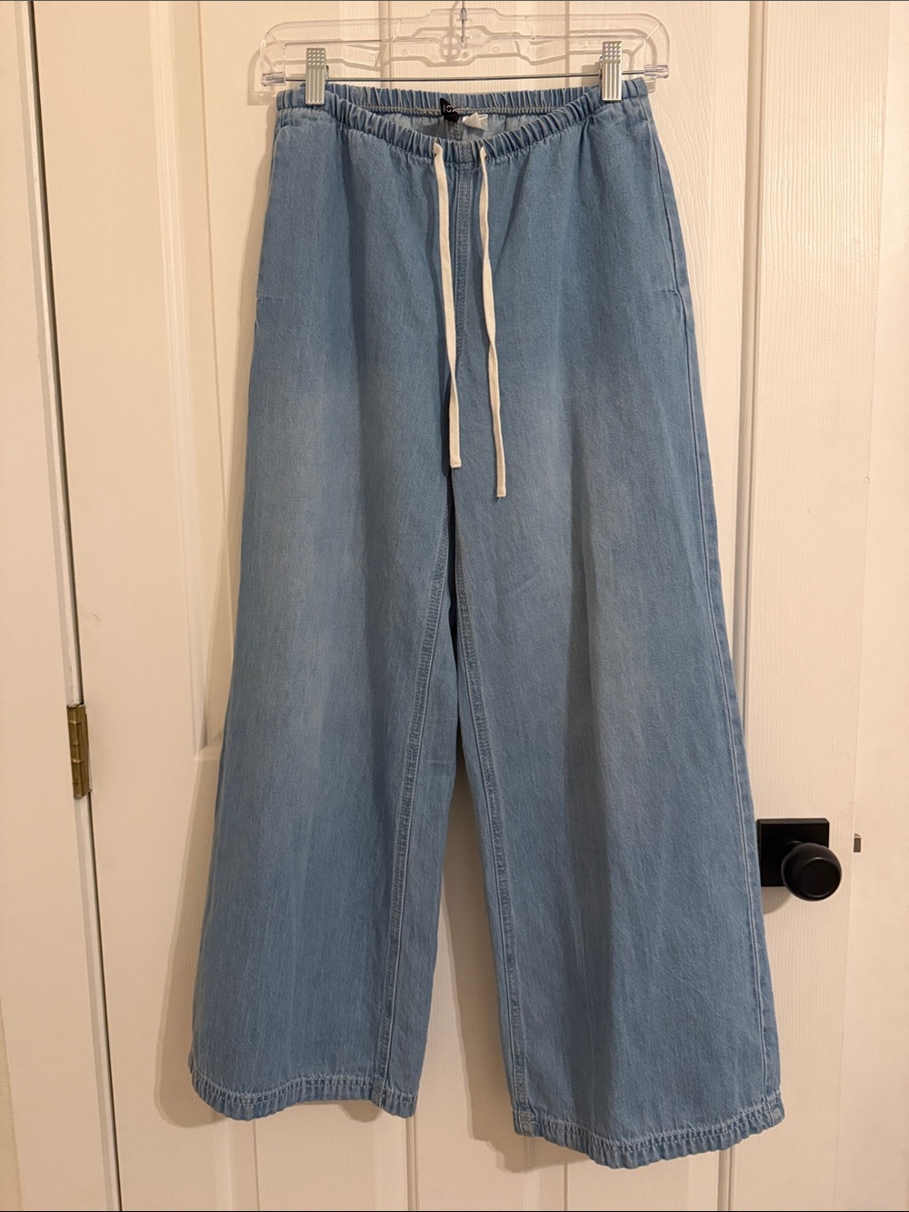Divided Pale Blue Wide-Leg Drawstring Jeans